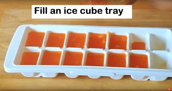 Papaya ice cubes
